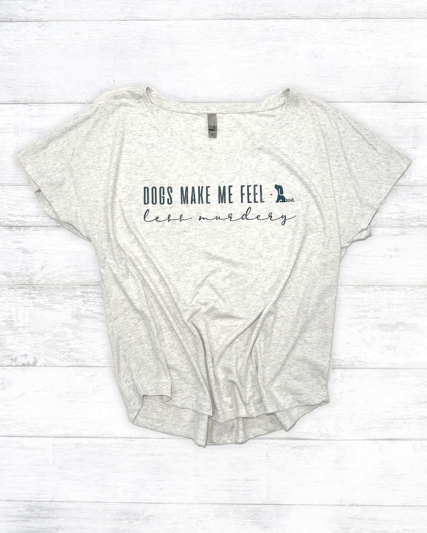 Women's Tri-Blend Dolman Tee in Heather White