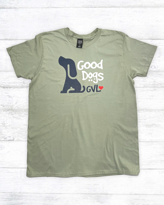 Unisex Adult Good Dogs of Greenville Logo Tee in Equilibrium Green